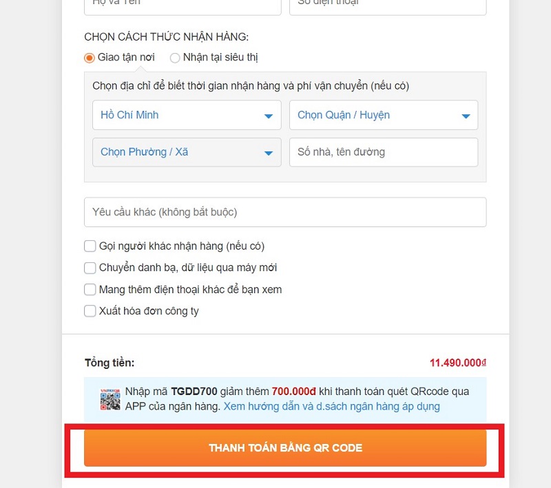 Các bước mua hàng