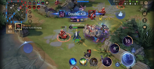 Test game Liên Quân Mobile bằng Xiaomi Redmi Note 10 Mức dao động FPS của Reno5 5G sẽ được duy trì ở mức 58.8 cho đến 59.8 FPS và có khi là 60 FPS khi di chuyển bình thường, farm lính, solo riêng lẽ. Còn FPS sẽ liên tục dao động, sụt giảm đôi chút độ khoảng 57 cho đến 58.3 FPS khi tổng giao tranh hai phe. Có thể nói với Snapdragon 765G máy vẫn giữ được mức FPS rất ổn định và như mình nói tình trạng giật lag là bằng không.