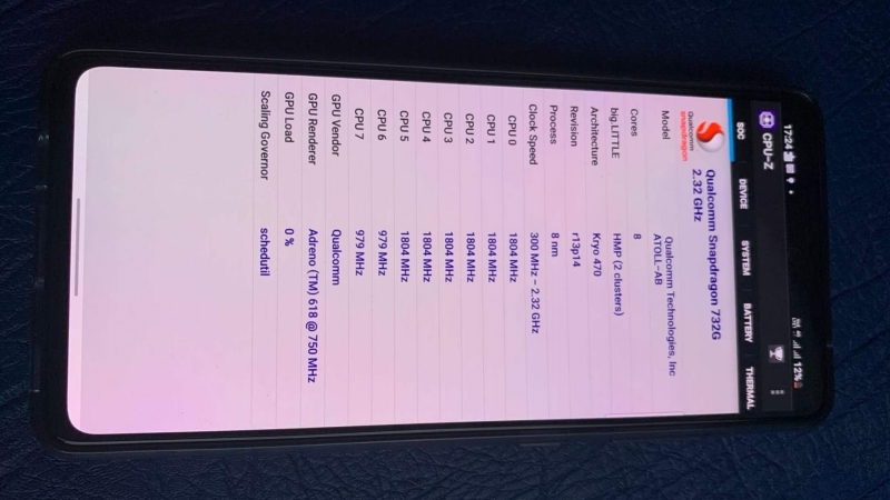 Kiểm tra bằng ứng dụng CPU-Z, Galaxy A52 4G dùng chip Snapdragon 732G thay vì 720G Kiểm tra bằng ứng dụng CPU-Z, Galaxy A52 4G dùng chip Snapdragon 732G thay vì 720G