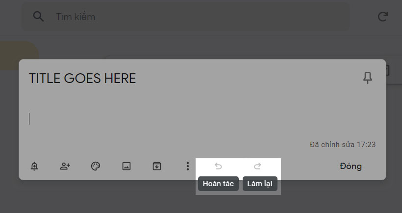 Chọn Hoàn tác hoặc Quay lại chỉnh sửa