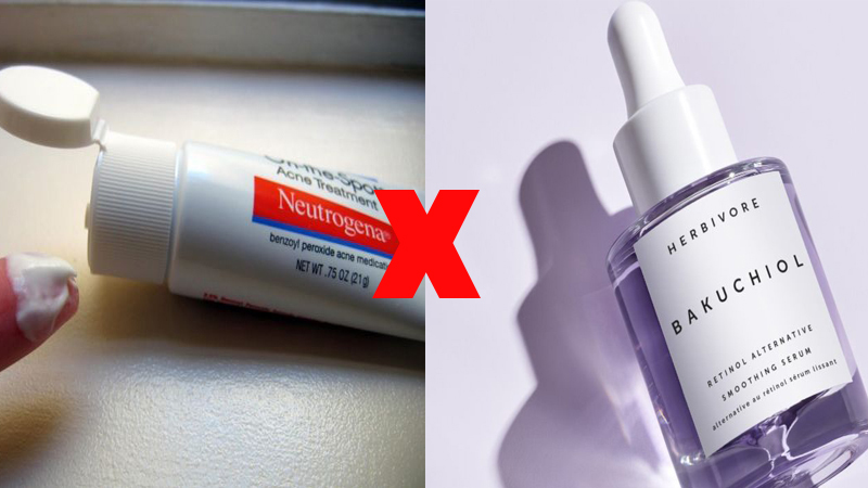 Benzoyl peroxide sử dụng chung với retinol sẽ gây khô da và kích ứng hơn