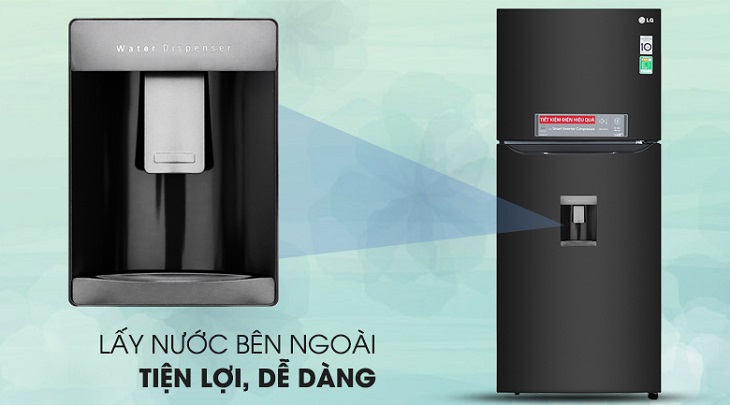 Tủ lạnh LG có tốt không? 10 lý do chọn mua tủ lạnh LG > Khay lấy nước ngoài trên Tủ lạnh LG Inverter 393 lít GN-D422BL