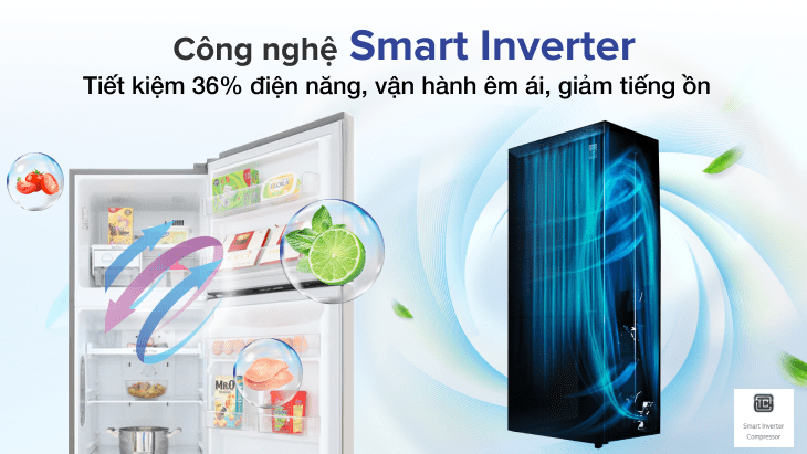 Tủ lạnh LG có tốt không? 10 lý do chọn mua tủ lạnh LG > Công nghệ Smart Inverter