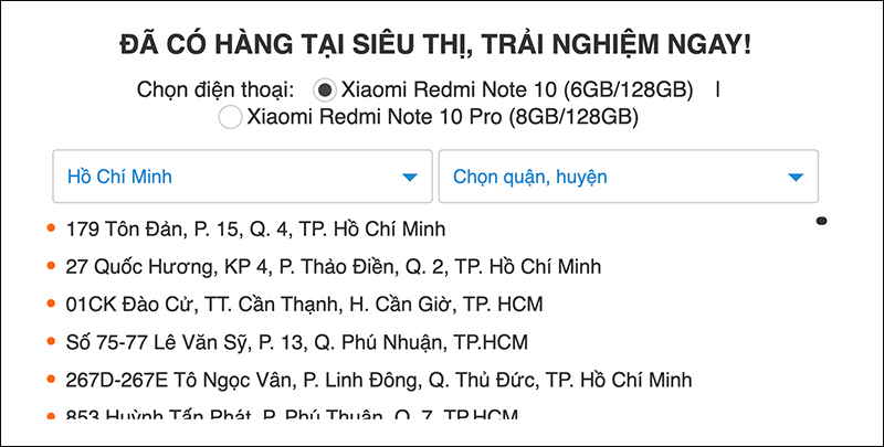 Redmi Note 10 series có hàng trưng bày, đến siêu thị trải nghiệm ngay