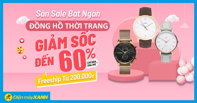 Top 10 đồng hồ thời trang giảm SỐC 60%, sale hơn 1 nửa, giá rẻ như cho!