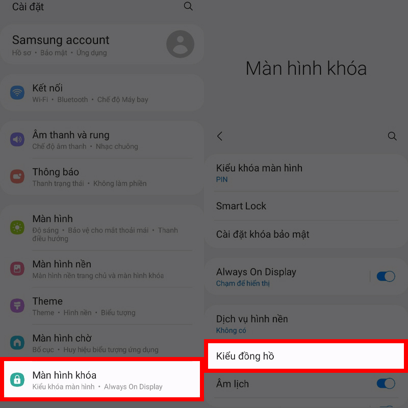 Thay đổi hoạt ảnh Always On Display 