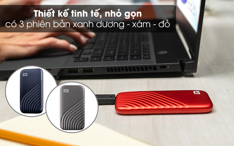 Các tùy chọn màu sắc của ổ cứng SSD 500 GB WD My Passport.