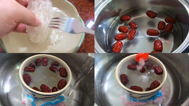 Cách chưng tổ yến với đường phèn táo đỏ