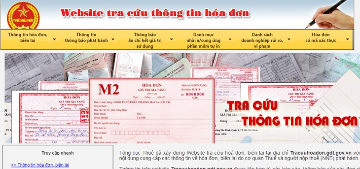 Truy cập vào Cổng thông tin Tổng cục thuế