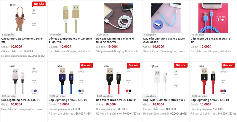 Giá của những dây sạc cáp này thì cũng khá rẻ, chỉ bằng ổ bánh mì bạn ăn thường ngày mà thôi!