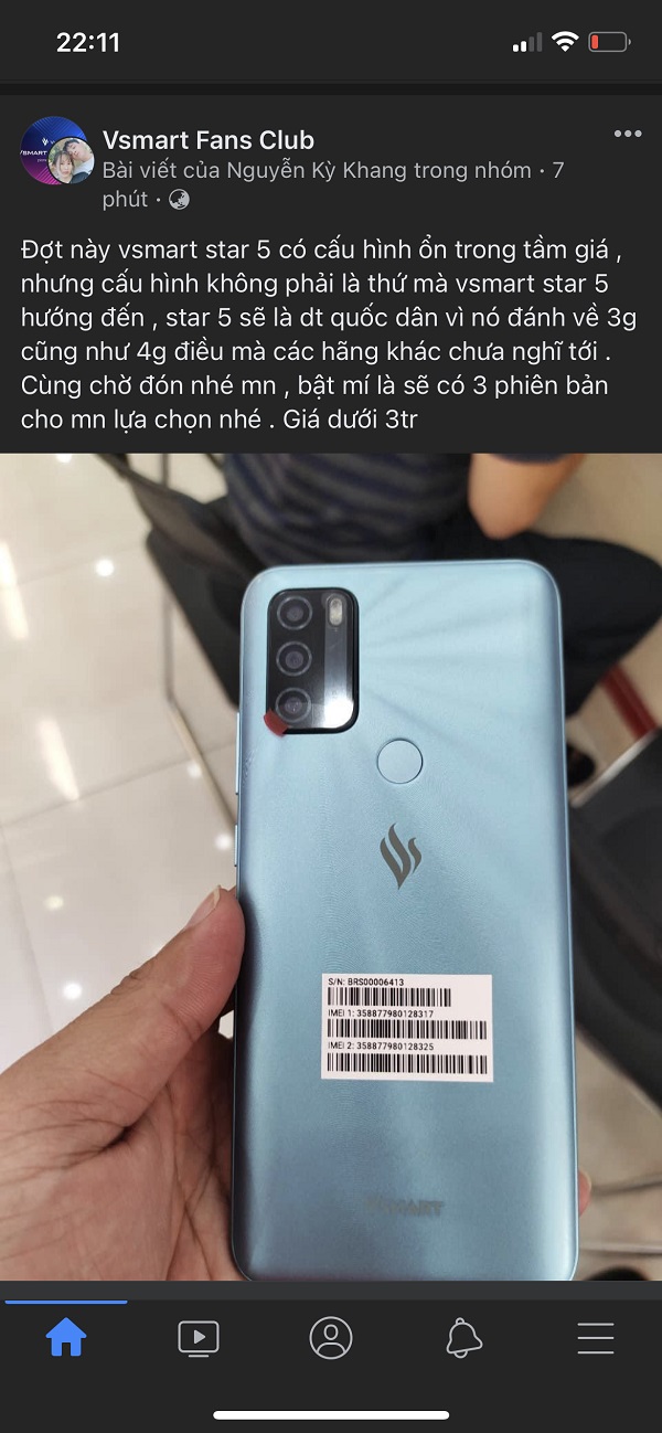 Vsmart Star 5 lộ ảnh: Mặt lưng 'toả hào quang' với cụm 3 camera Vsmart Star 5 lộ ảnh: Mặt lưng 'toả hào quang' với cụm 3 camera