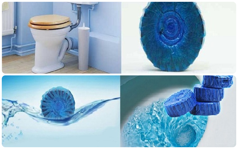 Xé túi nilon và cho viên khử mùi vào cạnh thành bồn chứa nước của bồn cầu Cách sử dụng viên vệ sinh bồn cầu Hando