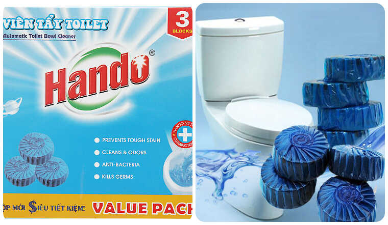 Viên vệ sinh bồn cầu Hando đánh bay vết bẩn, diệt sạch vi khuẩn tới 99%