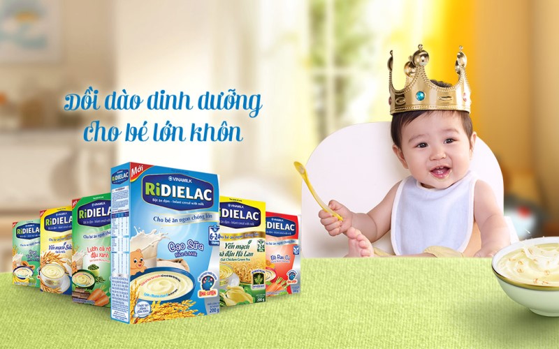 Bột ăn dặm Ridielac còn bổ sung nhiều dưỡng chất cho bé