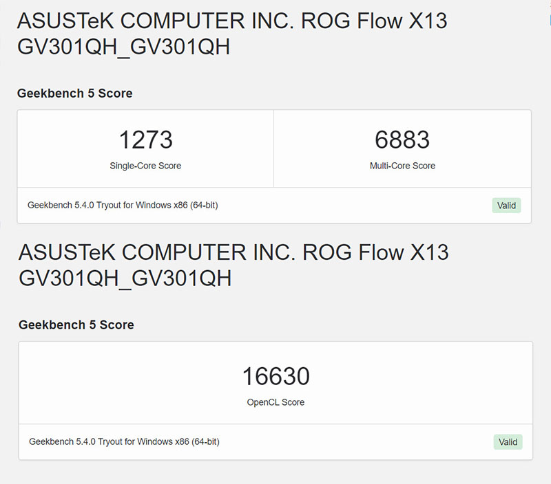 Đo CPU và hiệu năng của ROG Flow X13 Đo CPU và hiệu năng của ROG Flow X13