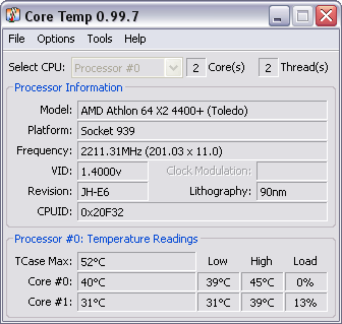 core temp