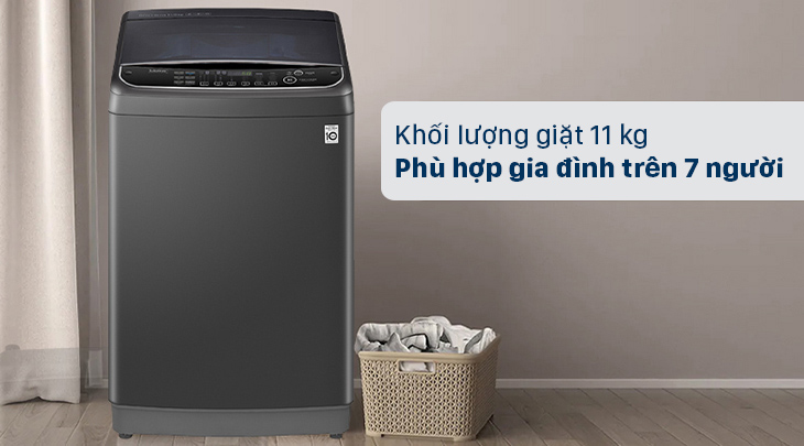 Khối lượng giặt 11 kg phù hợp gia đình trên 7 người