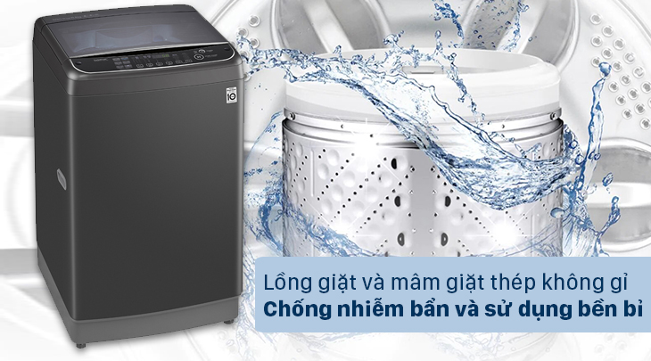 Lồng giặt và mâm giặt làm bằng thép không gỉ