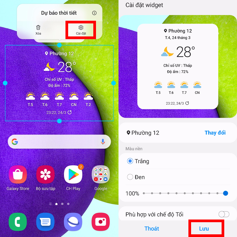 Thêm Widget để trang trí cho màn hình Thêm Widget để trang trí cho màn hình
