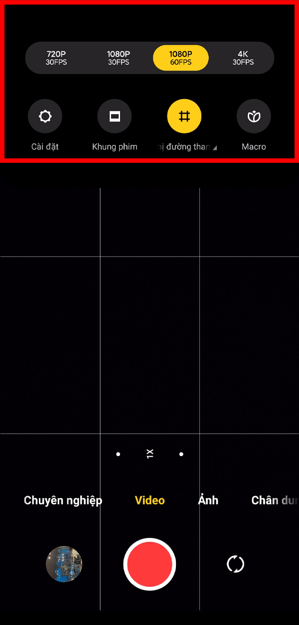 Cài đặt quay video