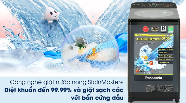 Công nghệ giặt nước nóng StanMaster+ trên Máy giặt Panasonic Inverter 9.5 Kg NA-FD95V1BRV