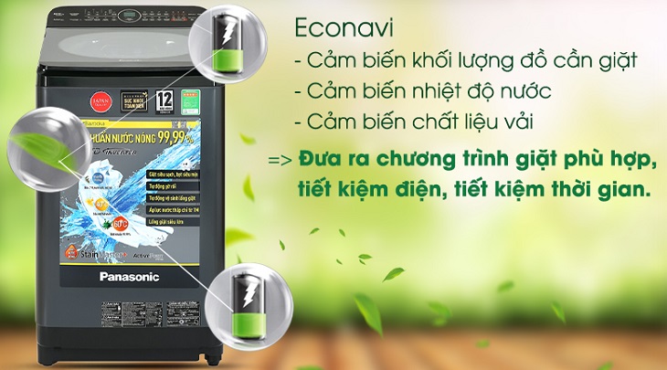 Cảm biến Econavi trên Máy giặt Panasonic Inverter 9.5 Kg NA-FD95V1BRV