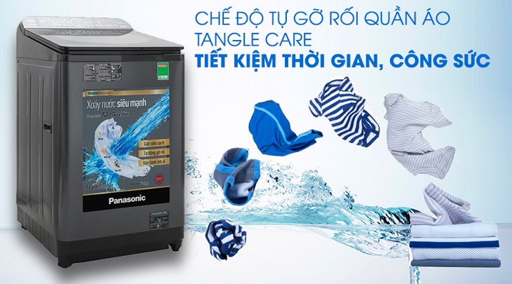 Công nghệ chống xoắn rối quần áo trên chiếc Máy giặt Panasonic Inverter 10.5 Kg NA-FD10VR1BV
