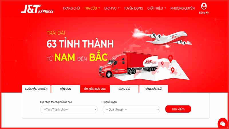 Tra cứu bưu cục J&T Express