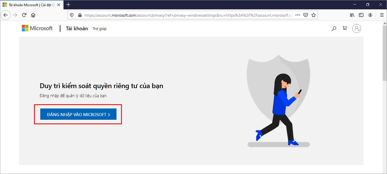 Đăng nhập vào tài khoản Microsoft