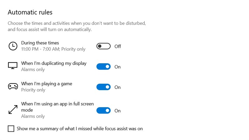 tính năng Focus Assist tính năng Focus Assist