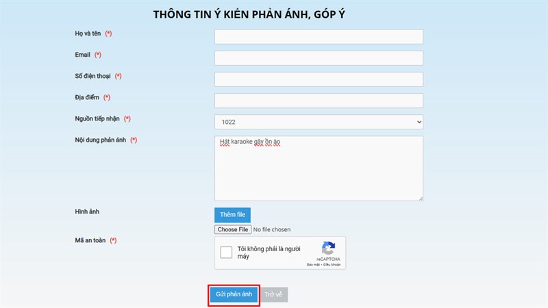 Cách phản ánh khi bị ảnh hưởng bởi những địa điểm hát karaoke