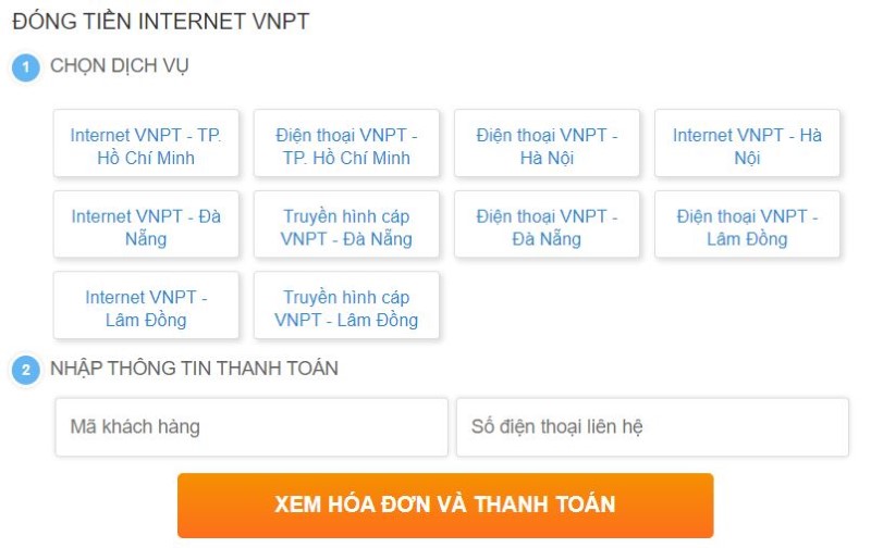 Đóng tiền Internet FPT, VNPT online Đóng tiền Internet FPT, VNPT online