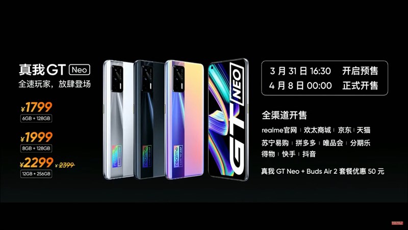 Gíá bán của Realme GT NEO