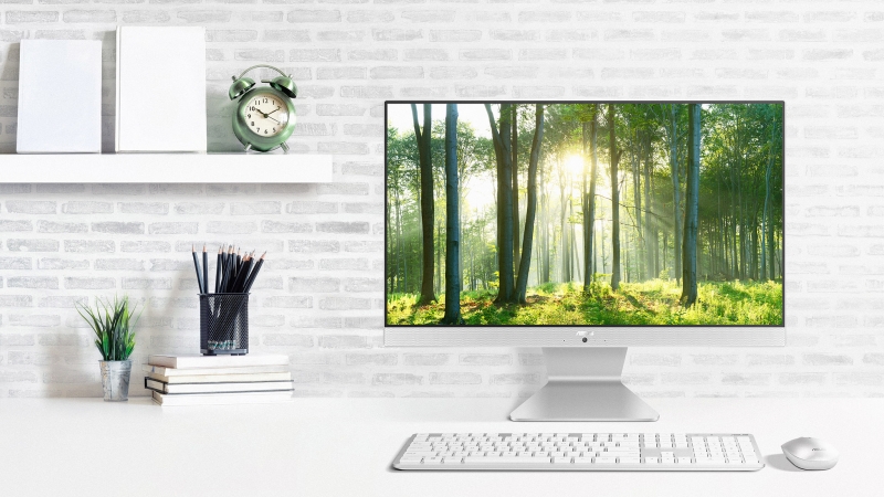 Vivo AiO V222 có chân đế tích hợp đơn giản nhưng thanh lịch, được điêu khắc từ một mảnh nhôm Vivo AiO V222 có chân đế tích hợp đơn giản nhưng thanh lịch, được điêu khắc từ một mảnh nhôm