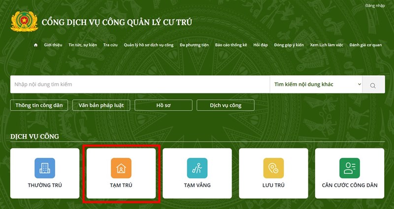 Cách đăng ký tạm trú online