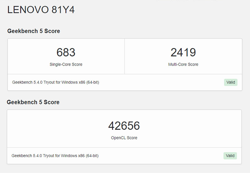 Đo CPU và hiệu năng của Lenovo IdeaPad Gaming 3 bằng Geekbench 5