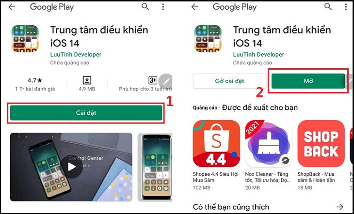 Cài đặt ứng dụng iOS 14 Control Center