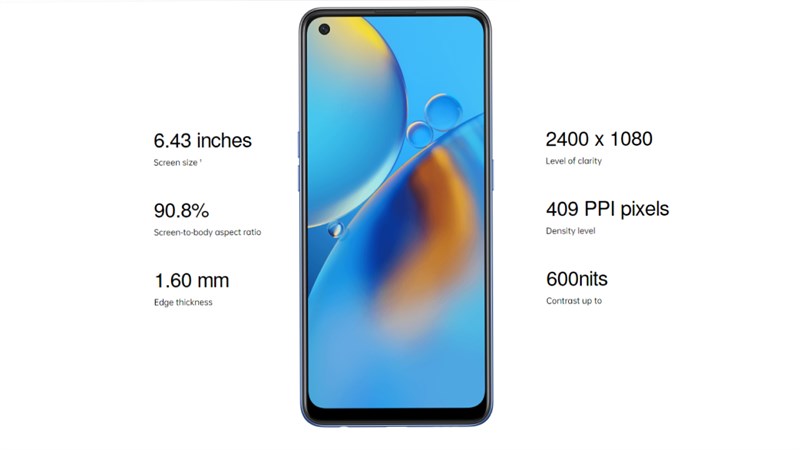 OPPO A74 4G is equipped with an extremely sharp AMOLED screen Just a little bit about the visibility, the A74 4G will be equipped with an AMOLED panel, combined with DCI-P3 display technology, 100% sRGB for brilliant color display, high contrast 1,000,000: 1, deep black suitable for watching movies and playing games and saving battery life. Combined with Full HD + resolution, the pixel density reaches 409 PPI for details that are reproduced extremely sharp and flattering.
