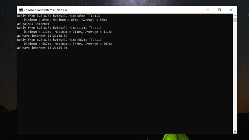 Tạo báo động khi mất kết nối internet trên máy tính Tạo báo động khi mất kết nối internet trên máy tính
