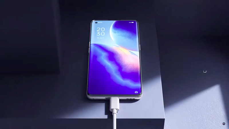 OPPO Reno 6 có viên pin dung lượng khá thấp, bù lại là sạc nhanh công suất 65W