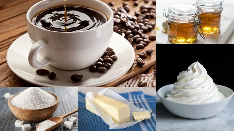Nguyên liệu cách làm cà phê kem frappuccino