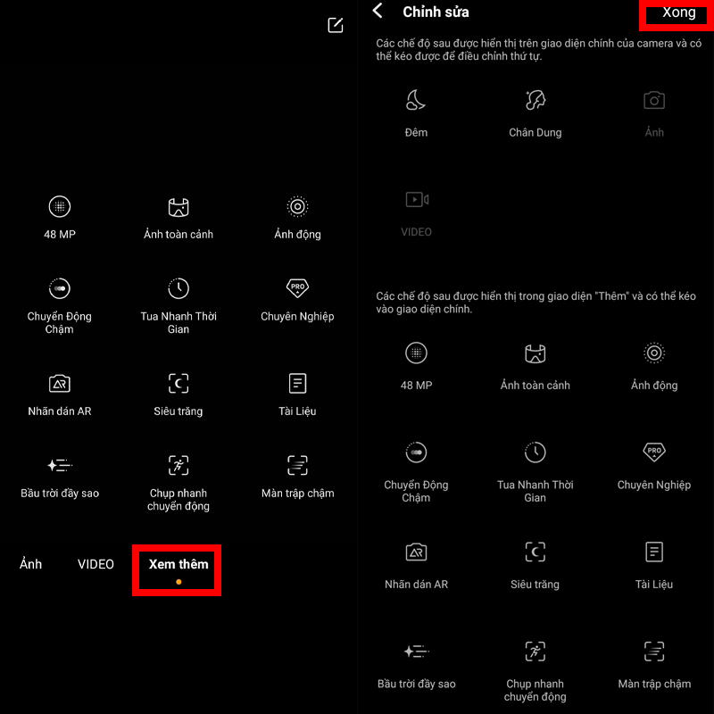 Cài đặt hỗ trợ cho camera