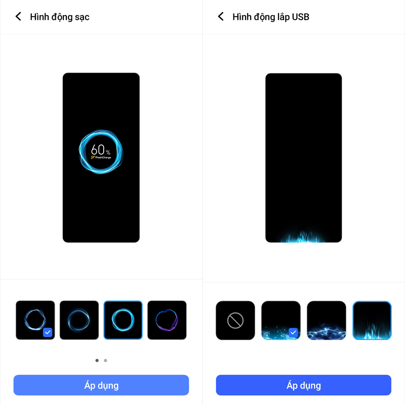 Điều chình các hiệu ứng ảnh động