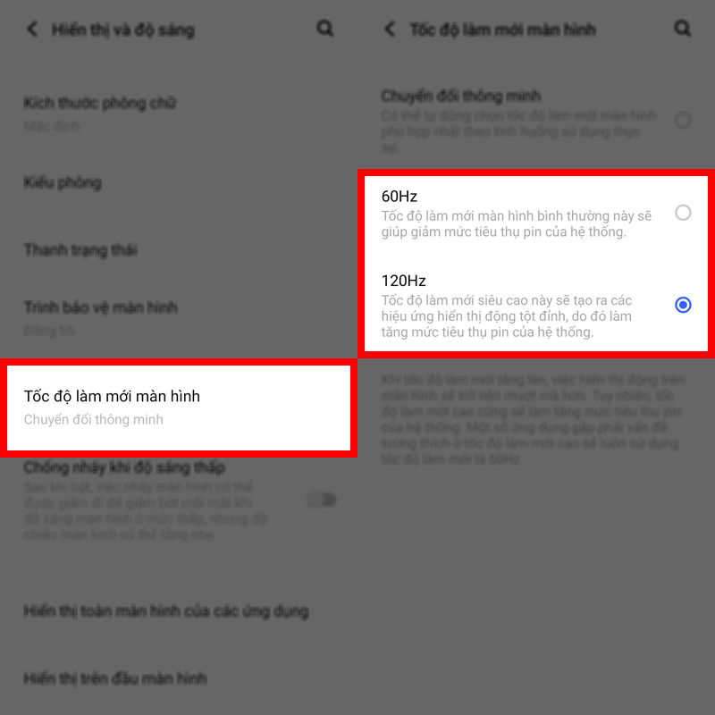 Tốc độ làm mới màn hình