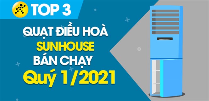 Top 3 quạt điều hòa Sunhouse bán chạy nhất quý 1/2021 tại Điện máy XANH