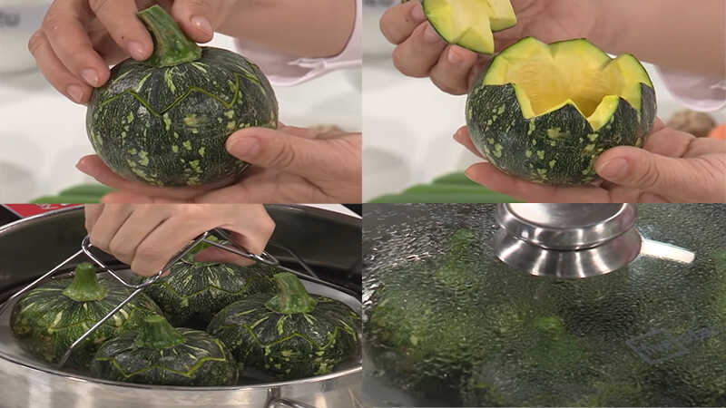 How to make nutritious and nutritious steamed pumpkin with lotus seeds for the whole family