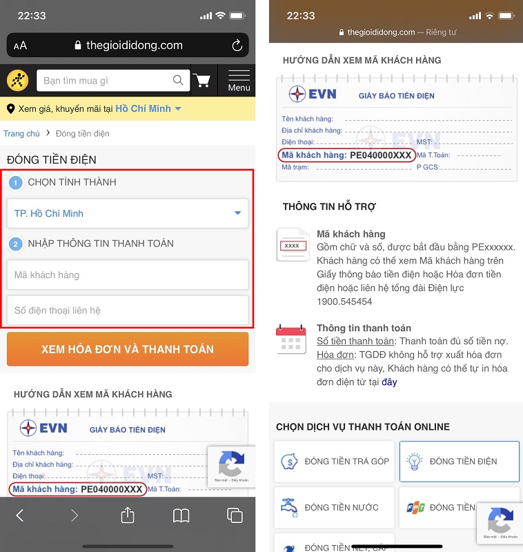Cách đóng tiền online