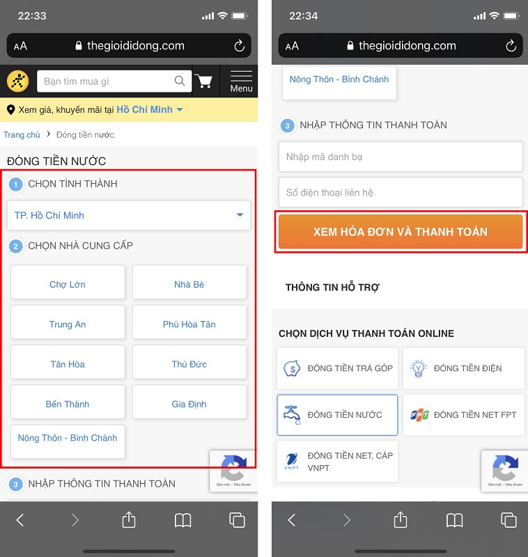 Cách đóng tiền online