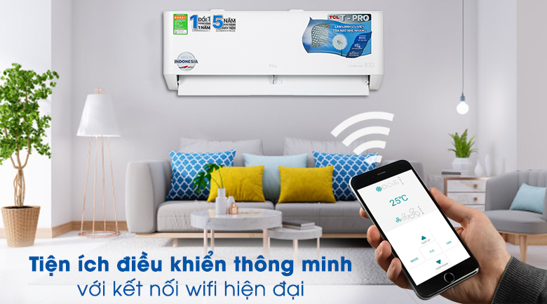 Có wifi, chỉnh bằng điện thoại