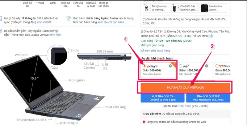 Mua laptop được giảm thêm hấp dẫn khi thanh toán qua VNPAY
